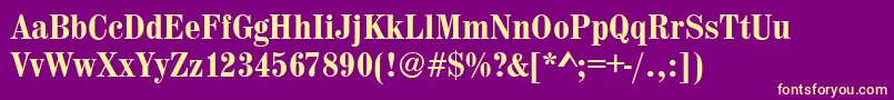 MadeiraCdMediumRegular-Schriftart – Gelbe Schriften auf violettem Hintergrund