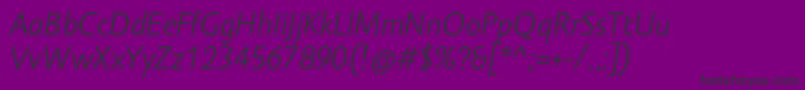 Шрифт AmorSansProItalic – чёрные шрифты на фиолетовом фоне