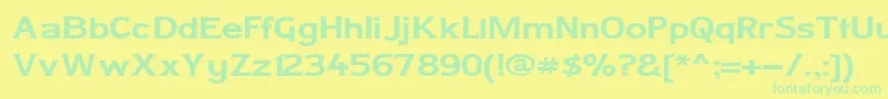 Police Ladycw – polices vertes sur fond jaune