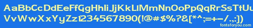 Ladycw Font – Yellow Fonts on Blue Background