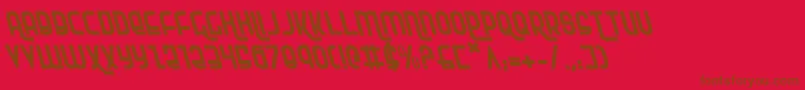 RokikierLeftalic Font – Brown Fonts on Red Background