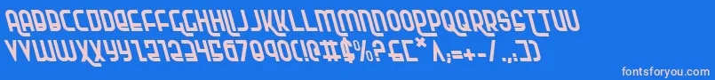 RokikierLeftalic-fontti – vaaleanpunaiset fontit sinisellä taustalla