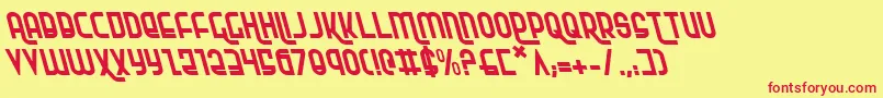 RokikierLeftalic Font – Red Fonts on Yellow Background