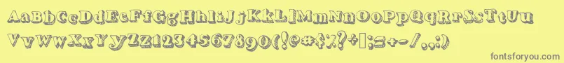 Serifadow-fontti – harmaat kirjasimet keltaisella taustalla