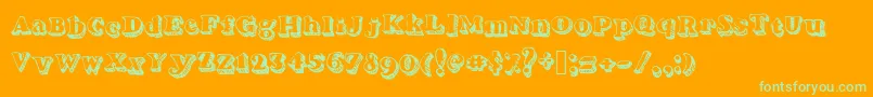 Serifadow Font – Green Fonts on Orange Background