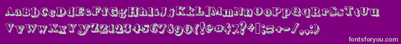 Serifadow-fontti – vihreät fontit violetilla taustalla