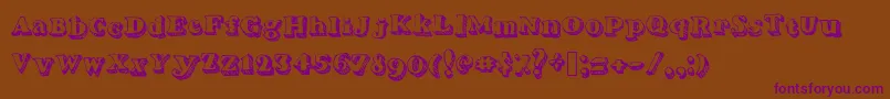 Czcionka Serifadow – fioletowe czcionki na brązowym tle