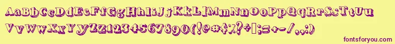 Serifadow-fontti – violetit fontit keltaisella taustalla