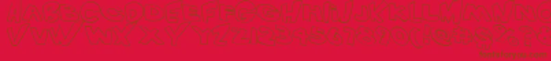 Fonte VtcScreamitloudOutline – fontes marrons em um fundo vermelho