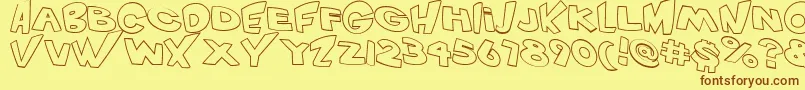 VtcScreamitloudOutline Font – Brown Fonts on Yellow Background