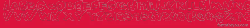 VtcScreamitloudOutline Font – Gray Fonts on Red Background