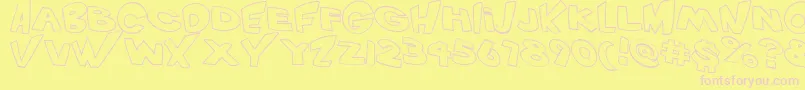 VtcScreamitloudOutline Font – Pink Fonts on Yellow Background