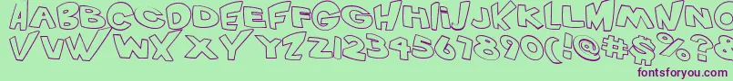 Czcionka VtcScreamitloudOutline – fioletowe czcionki na zielonym tle