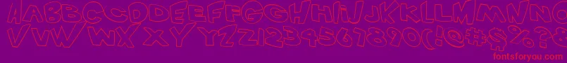 VtcScreamitloudOutline Font – Red Fonts on Purple Background