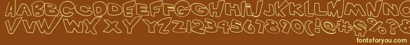 Czcionka VtcScreamitloudOutline – żółte czcionki na brązowym tle