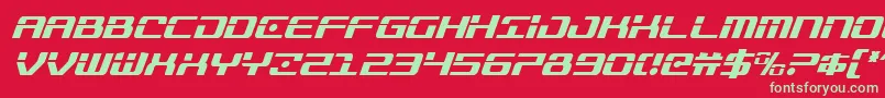 フォントTrooperscondital – 赤い背景に緑の文字