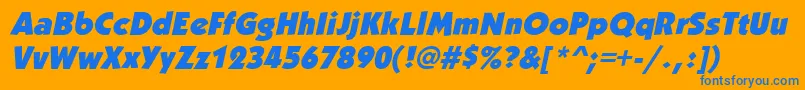 Fonte KabobblackItalic – fontes azuis em um fundo laranja