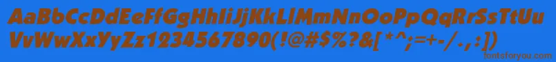 KabobblackItalic Font – Brown Fonts on Blue Background