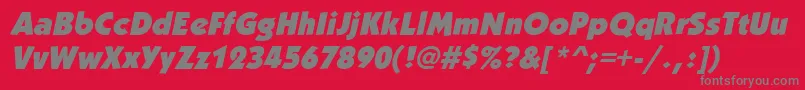 Fonte KabobblackItalic – fontes cinzas em um fundo vermelho