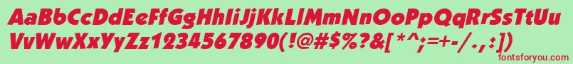 KabobblackItalic Font – Red Fonts on Green Background