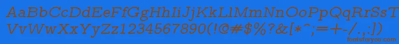 Шрифт Lmmonoprop10Oblique – коричневые шрифты на синем фоне