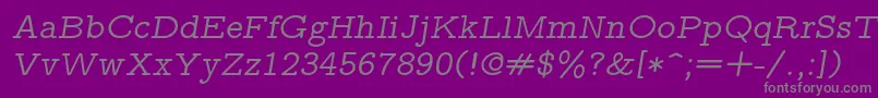 Шрифт Lmmonoprop10Oblique – серые шрифты на фиолетовом фоне