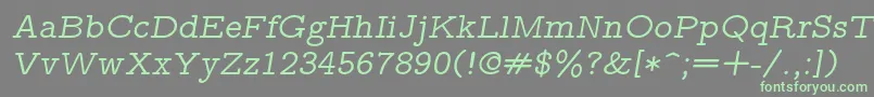 Lmmonoprop10Oblique Font – Green Fonts on Gray Background
