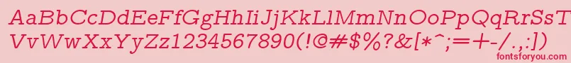 フォントLmmonoprop10Oblique – ピンクの背景に赤い文字