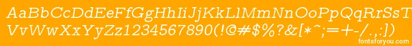 Шрифт Lmmonoprop10Oblique – белые шрифты на оранжевом фоне