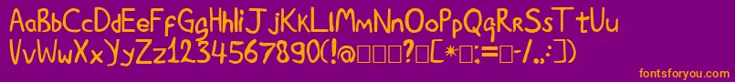 Luc-fontti – oranssit fontit violetilla taustalla