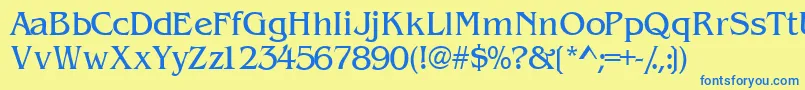 Wandssk Font – Blue Fonts on Yellow Background