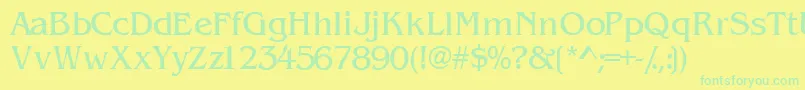 Wandssk Font – Green Fonts on Yellow Background
