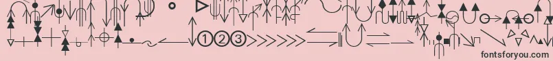 Czcionka EsriGeologyAgso1 – czarne czcionki na różowym tle
