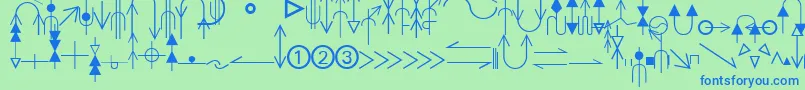 EsriGeologyAgso1-fontti – siniset fontit vihreällä taustalla