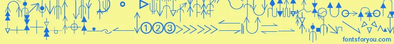 EsriGeologyAgso1-Schriftart – Blaue Schriften auf gelbem Hintergrund