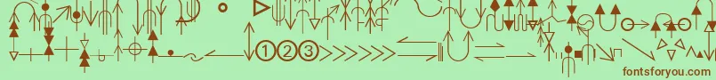 EsriGeologyAgso1-fontti – ruskeat fontit vihreällä taustalla