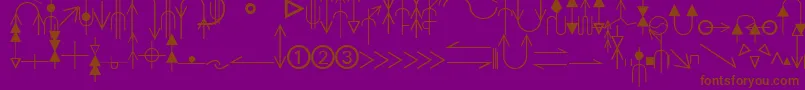 Czcionka EsriGeologyAgso1 – brązowe czcionki na fioletowym tle