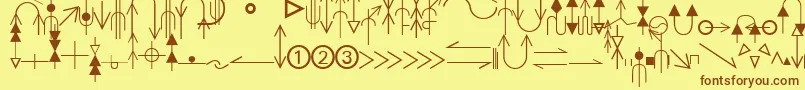EsriGeologyAgso1 Font – Brown Fonts on Yellow Background