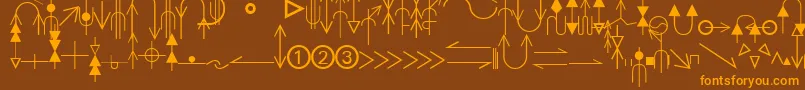 Czcionka EsriGeologyAgso1 – pomarańczowe czcionki na brązowym tle