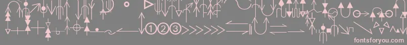 フォントEsriGeologyAgso1 – 灰色の背景にピンクのフォント