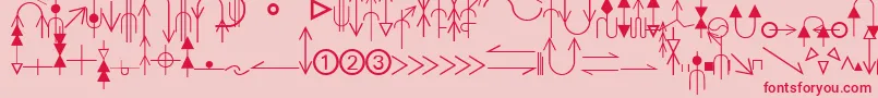 EsriGeologyAgso1 Font – Red Fonts on Pink Background