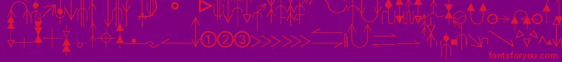 EsriGeologyAgso1 Font – Red Fonts on Purple Background