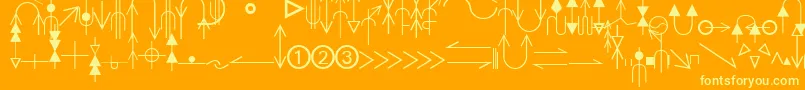 Шрифт EsriGeologyAgso1 – жёлтые шрифты на оранжевом фоне
