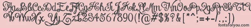 ChalkHandLetteringShaded-Schriftart – Schwarze Schriften auf rosa Hintergrund