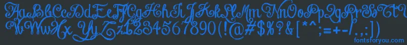 ChalkHandLetteringShaded Font – Blue Fonts on Black Background