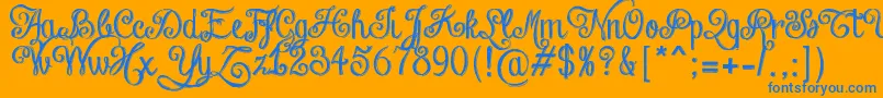 ChalkHandLetteringShaded Font – Blue Fonts on Orange Background