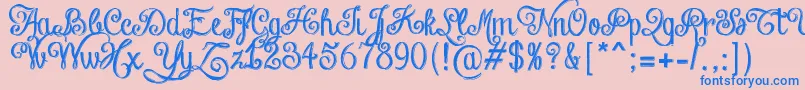 Шрифт ChalkHandLetteringShaded – синие шрифты на розовом фоне