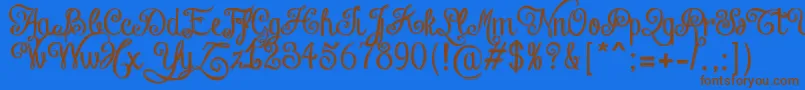 ChalkHandLetteringShaded Font – Brown Fonts on Blue Background