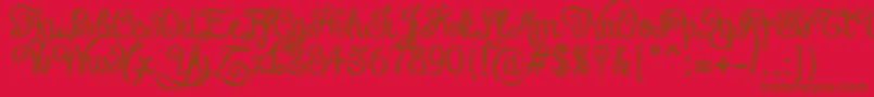 ChalkHandLetteringShaded Font – Brown Fonts on Red Background