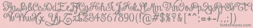 ChalkHandLetteringShaded Font – Gray Fonts on Pink Background